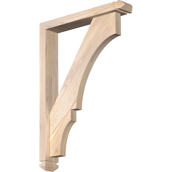 Ekena Millwork Balboa Arts and Crafts Smooth Bracket w/ Offset Brace, Douglas Fir, 3 1/2"W x 20"D x 28"H BKT0402X20X28BOA03SDF - main